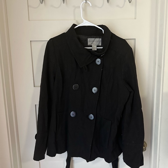 Miss LiLi Black Trench Coat With Belt - Picture 3 of 5